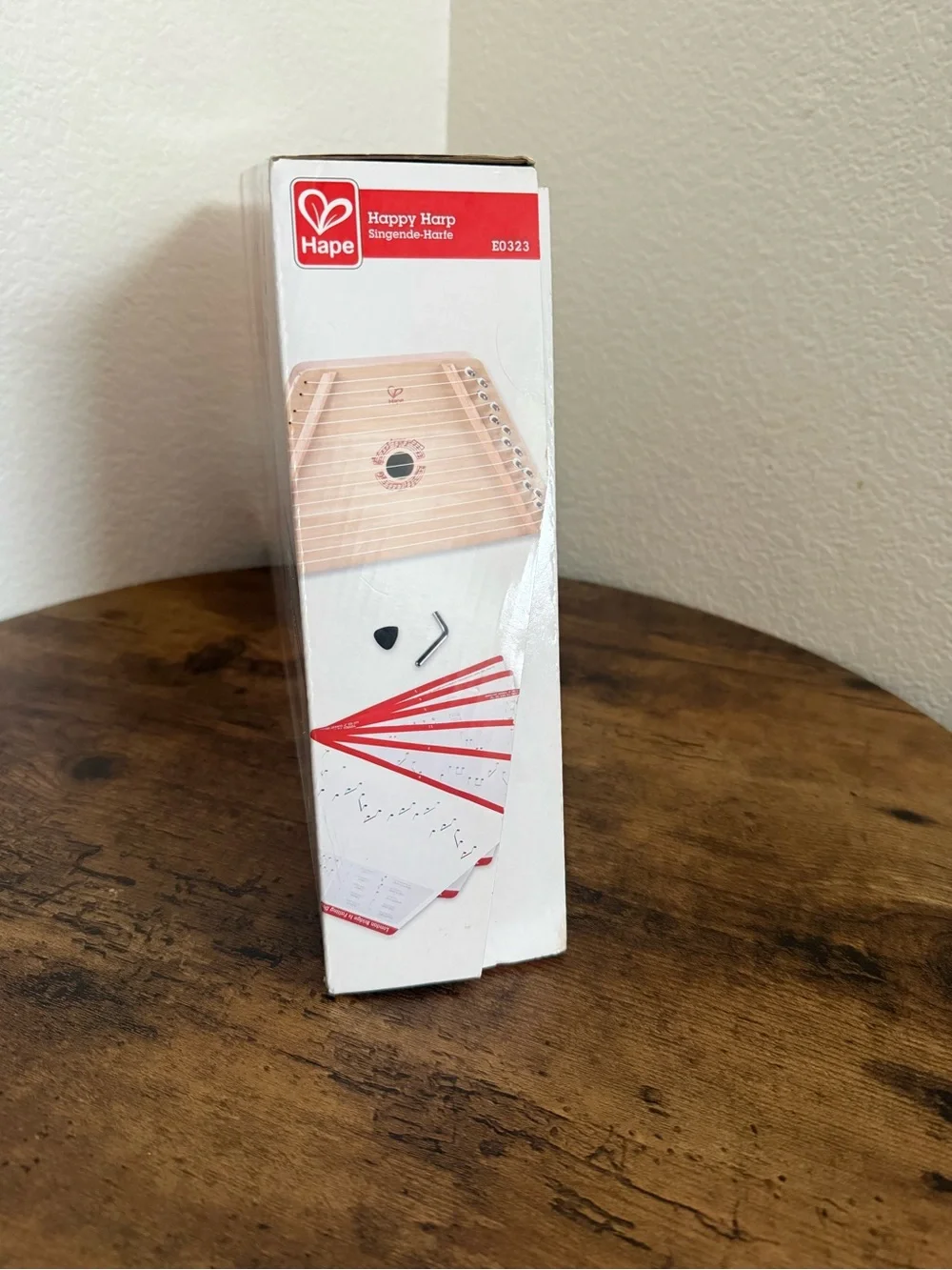 Hape Happy Harp Wooden Kids Harp - Natural & White